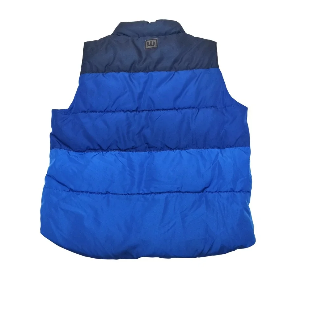 Baby Gap Puffer Vest‎ Blue Colorblock Quilted Zip Front Toddler Boys 3T
